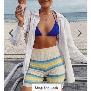 Verge Girl Striped Knit Biker Shorts Size M